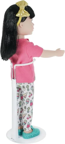 Vista 4 de Bard's 793W White Adjustable Doll Stand, fits 12 to 18 inch Dolls, waist width adjusts from 1.875 to 2.5 inches