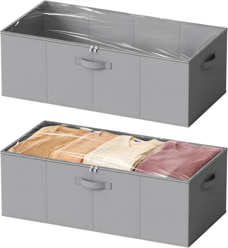 Vista 8 de SpaceAid Paquete de 2 Contenedores de Almacenamiento Debajo de la Cama de 10" de Alto, Organizadores Grandes de Almacenamiento Debajo de la Cama