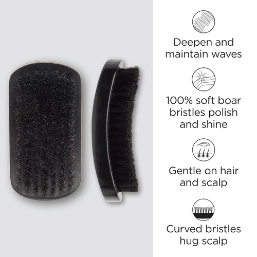 Vista 2 de Diane Cepillo curvo de cerdas de jabalí 100% para hombres y mujeres, desenredante, suavizante, estilos de ondas para cabello fino a medio, restaura