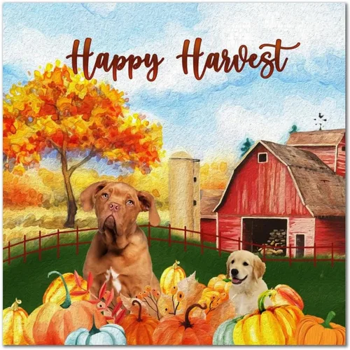 Vista 10 de Happy Harvest Frenchton Dog Barn Wood Sign Retro Fall Sweet Fall Wall Plaque Pumpkin Patch Wood Panels Home Wall Decoration for Home Kitchen Living