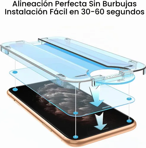 Vista 3 de amFilm OneTouch Protector de pantalla de vidrio para iPhone 11 Pro (5.8 pulgadas) con kit de fácil instalación, vidrio templado, paquete de 2