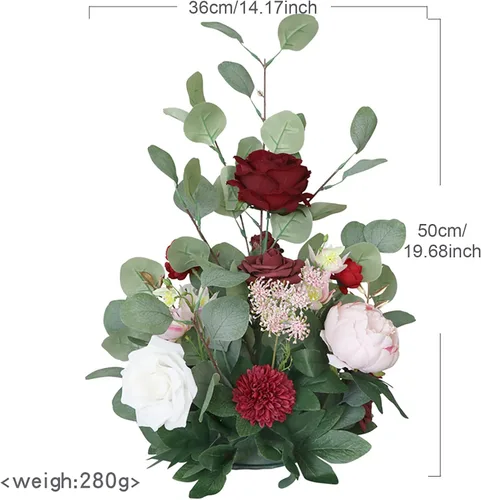 Vista 6 de Flor artificial independiente para pasillo de boda, entrada, arreglo floral, pasillo de boda, bola de flores, plomo, flor de plomo, decoración