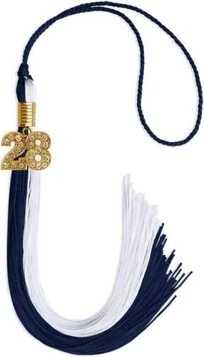 Vista 49 de Endea Graduation Borla de doble color con dije dorado (negro/oro brillante, 2022)