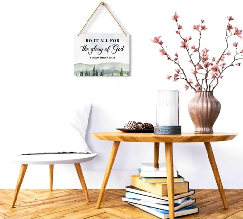 Vista 2 de Decoración inspiradora Do It All for the Glory of God 1 Corinthians 10:31, regalos cristianos, versículo bíblico, arte de pared, letrero colgante