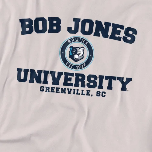 Vista 2 de Bob Jones University - Camiseta unisex con logotipo circular oficial para adultos Silver