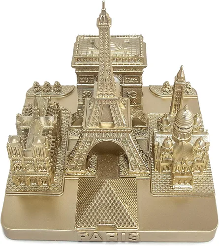 Vista 7 de París City Skyline Modelo 3D Landmark Réplica Cuadrado Oro Rosa 4 ½ pulgadas