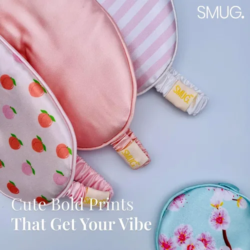 Vista 3 de SMUG Máscara de satén para dormir, viajes, turno de noche, máscara de ojos para dormir para mujeres y hombres, suave para nutrir la piel y reducir