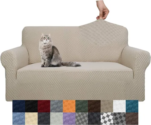 Vista 78 de YEMYHOM Funda para sofá con diseño jacquard de alta elasticidad, funda para silla de sala de estar, a prueba de mascotas, perros y gatos