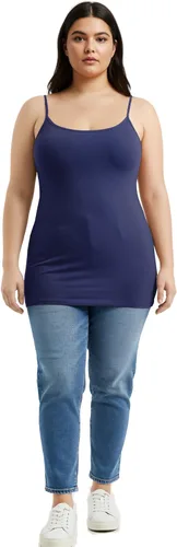 Vista 47 de Emmalise Camisola larga casual básica para mujer, con tirantes ajustables, top en capas