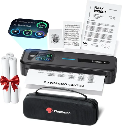 Vista 11 de Phomemo M832D Pantalla táctil Impresora portátil sin tinta térmica Negro