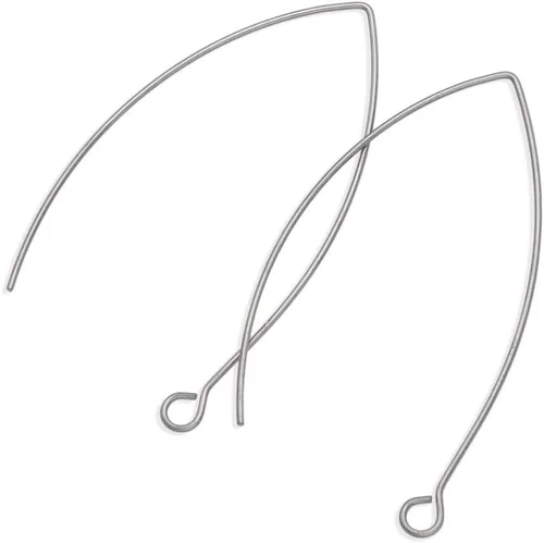 Vista 9 de 20 piezas Adabele 316 Grado Acero Quirúrgico Hipoalergénico Ganchos para Pendientes Planos en Forma de Marquesa de 45mm de Largo con Forma de V