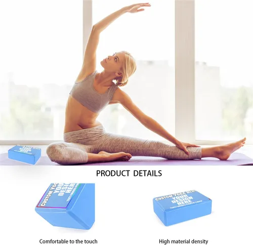 Vista 5 de Bloques de yoga personalizados con logotipo de texto de imagen, espuma EVA, ladrillos de yoga ligeros para yoga, pilates, estiramiento, meditación