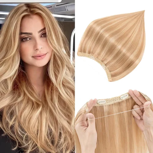 Vista 11 de Extensiones de cabello humano real, extensiones de cabello humano 100 % humano, extensiones de clip, ondulado, negro azabache 01, 2.46 oz/18 pulgadas