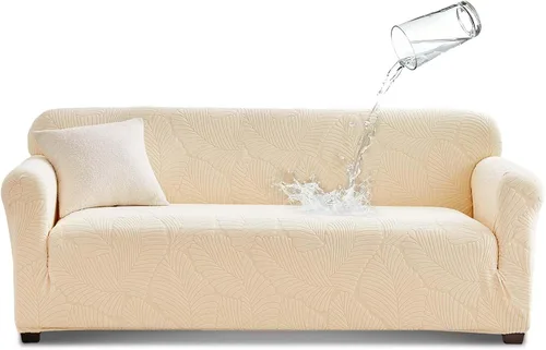 Vista 10 de Tokokimo Funda de sofá biplaza 100% impermeable, protector de muebles a prueba de fugas para niños, mascotas (sofá biplaza, beige) con margen