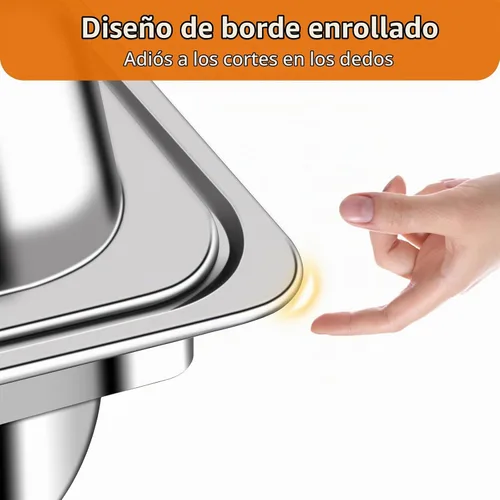 Vista 5 de Juego de Platos de Roce para Buffet de Jacgood, Platos de Roce de 8QT de Alta Calidad para Buffet, Juegos de Platos de Roce y Calentadores de Buffet