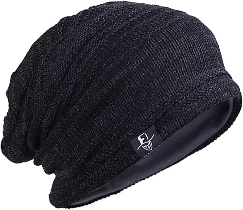 Vista 20 de FORBUSITE Gorro de punto largo holgado para hombre para verano e invierno, de gran