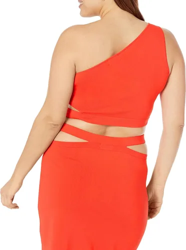 Vista 5 de The Drop Women's Valentina Cropped One-Shoulder Cut-Out Sweater Top