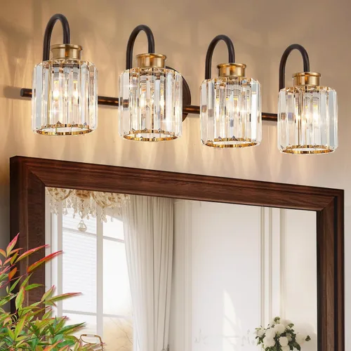 Vista 14 de ORB Accesorios de Iluminación para Baño con Pantalla de Cristal K9 Iluminación de Baño Sobre Espejo Luces de Tocador para Sala de Estar, Dormitorio
