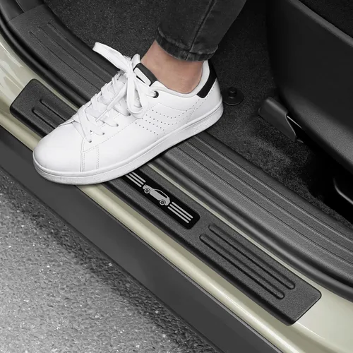 Vista 9 de 4 protectores de umbral de puerta compatibles con Lexus 2015-2021 NX NX200t/NX300/NX300h, accesorios de material plástico ABS negro mate