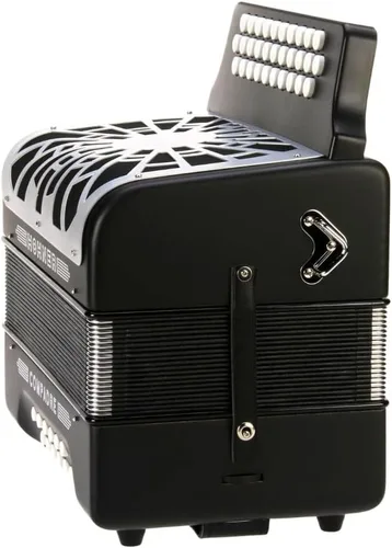 Vista 4 de Hohner Compadre Acordeón Diatónico - Llaves de FBbEb (FA) - Negro