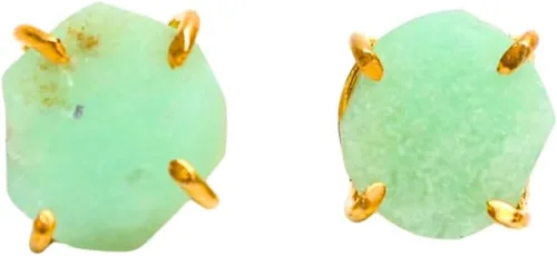 Vista 86 de Gempires Natural Raw Prong Setting Stud Earrings, 8-10 mm Crystals Earring, Handmade Jewelry, Gift for Her