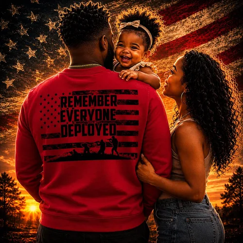 Vista 2 de Wild Bobby RED Friday US Military Shirt Remember Everyone Deployed Flag American Pride Unisex Sweatshirt