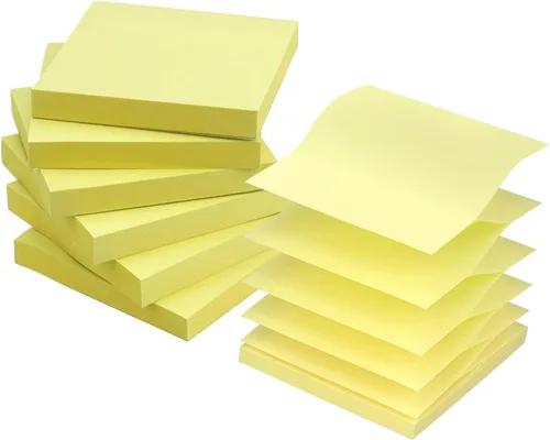 Vista 4 de Early Buy Notas adhesivas emergentes de 3x3, recargas de notas autoadhesivas de color sólido, 6 blocs, 100 hojas/bloc (Azul) Diseño recargable