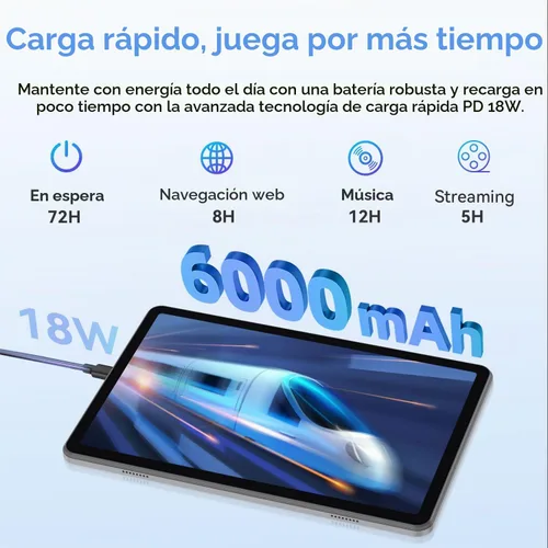 Vista 4 de ECOPAD Tablet Android 15, tabletas de 10.1 pulgadas con procesador Octa-Core, pantalla HD IPS, 12 GB de RAM+128 GB de ROM, compatible con expansión