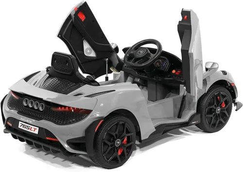 Vista 5 de McLaren 765LT 12V - Auto para niños con control remoto parental R/C (gris)