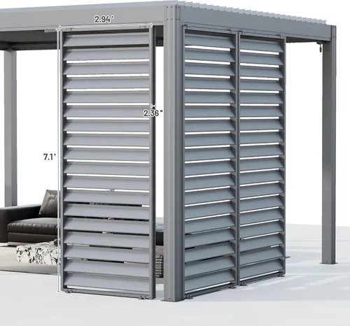 Vista 2 de Domi Pergola Screen All Aluminum, sombra de privacidad, 1 paquete, gris Gris oscuro