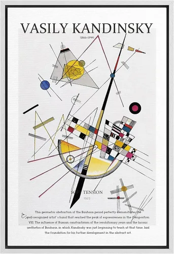 Vista 24 de SIGNLEADER Lienzo enmarcado para pared, arte semicírculo de mediados de siglo, formas geométricas, ilustraciones, arte moderno, contemporáneo