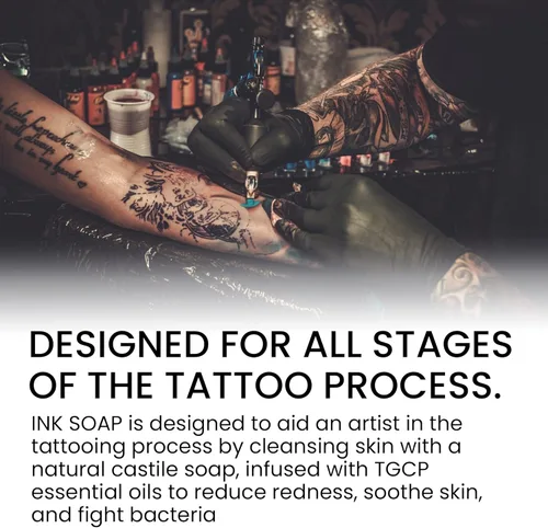 Vista 4 de Ink Oil 's Tattoo Aftercare Jabón I Salve Ungüento para curar tatuajes I Perfecto para los amantes del tatuaje I Elementos esenciales de cuidado