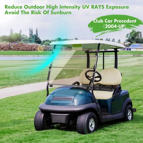 Vista 4 de 10L0L Parabrisas plegable para carrito de golf para Club Car Precedent 2004 en adelante, Tempo y modelos posteriores 2017 en adelante, resistente a