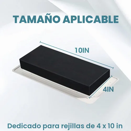 Vista 2 de Buzzlett Paquete de 4 cubiertas de ventilación de goma con sello de flujo de aire completo para rejillas de ventilación de piso, pared y techo