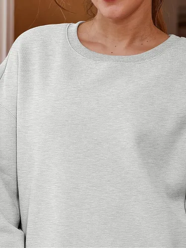 Vista 5 de EFAN Sudaderas de manga larga para mujer, cuello redondo, sudadera casual para otoño 2024