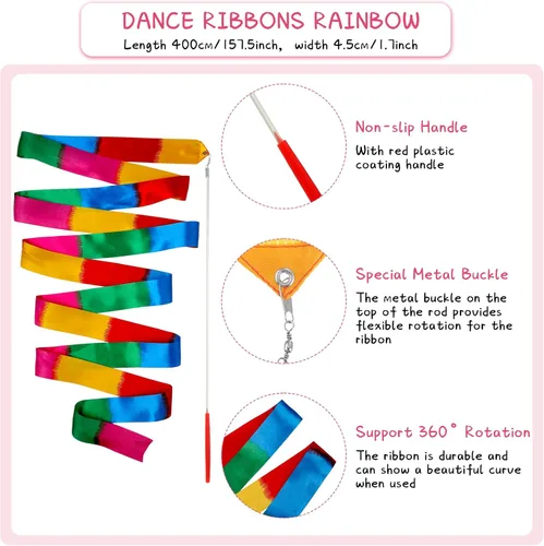 Vista 3 de HyDren 4 piezas de bastones para banda de marcha giratoria, bastón estándar de acero inoxidable con puntas de goma completa con cinta de baile