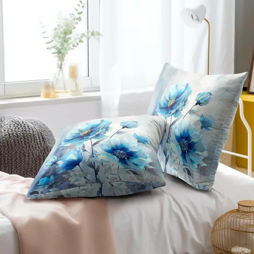 Vista 29 de Giwawa Juego de 2 fundas de almohada decorativas con diseño floral de girasol de 16 x 16 pulgadas, fundas de cojín decorativas para el hogar, sofá