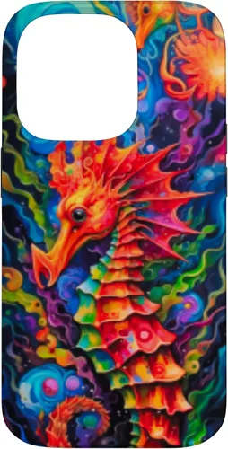 Vista 16 de Funda para iPhone 14 Plus Seahorse Coastal Colorful Ocean Life Art Aquarium Lover Case