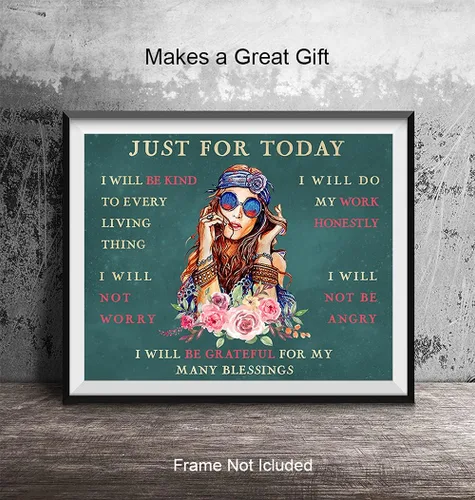 Vista 5 de Arte y decoración de pared bohemios inspiradores, póster motivacional de 8 x 10 pulgadas, afirmaciones positivas, regalos de aliento para mujeres