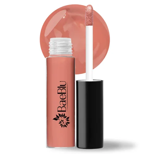 Vista 9 de BaeBlu Brillo de labios vegano orgánico, ingredientes hidratantes no tóxicos 100% naturales, ¿vino no?