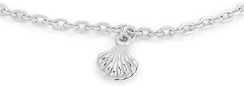 Vista 2 de Tobillera de plata de ley con conchas y cuentas naturales con baño de rodio para mujeres y niñas