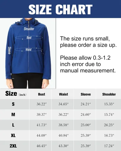 Vista 7 de ALPHA CAMP Chamarras impermeables para mujer, chaquetas cortavientos con capucha, abrigos de lluvia para exteriores, senderismo, camping