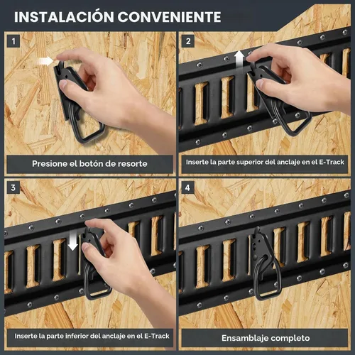 Vista 6 de 12 Piezas de Anclajes de Amarre con Anillo en D para Pista E Accesorios para Pista E para Encerrados Sistema ETrack para Accesorios de Remolque