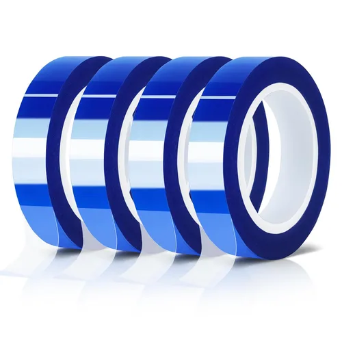 Vista 9 de MEBMIK 2 rollos de 10 mm x 16 m (52 pies) Cinta térmica azul de alta temperatura, cinta resistente al calor, cinta de transferencia de calor