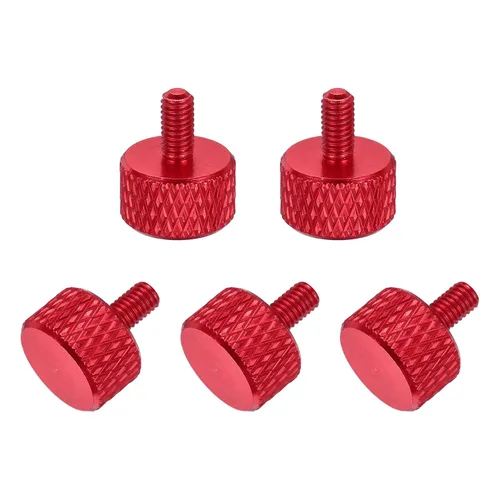Vista 107 de MECCANIXITY 5 piezas M6x14mm Tornillos de pulgar estriado de cabeza plana, pernos de rosca completa de aleación de aluminio sólido para carcasas