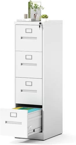 Vista 18 de Archivador de 2 cajones con cerradura, archivadores verticales de metal para oficina en casa, muebles de oficina para organización colgante, Negro