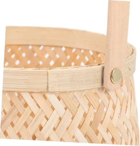 Vista 9 de SHERCHPRY Farol de mimbre para velas, linterna natural de ratán con asa, faroles de bambú para exteriores, portavelas decorativos para el hogar