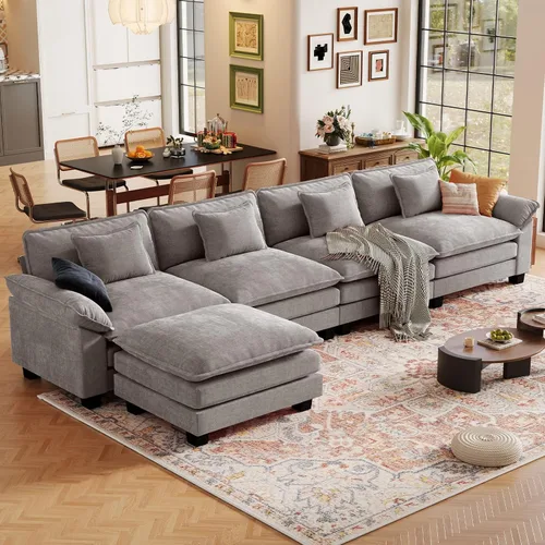 Vista 54 de CDCASA Silla de acento de gran tamaño de 50'' con otomana Asiento extra ancho y profundo estilo sofá nube para sala de estar, dormitorio, rincón