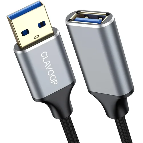 Vista 11 de Cable de extensión USB corto de 6 pulgadas, cable extensor USB A 3.0 macho a hembra trenzado compatible con unidad flash, impresora, cámara, ratón