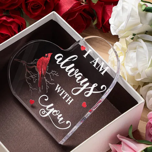 Vista 4 de Yalikop Regalos Cardinales Regalo de Cardenal Rojo Regalo Conmemorativo de Condolencias Presente de Duelo Cristal Acrílico Memorial de Condolencias